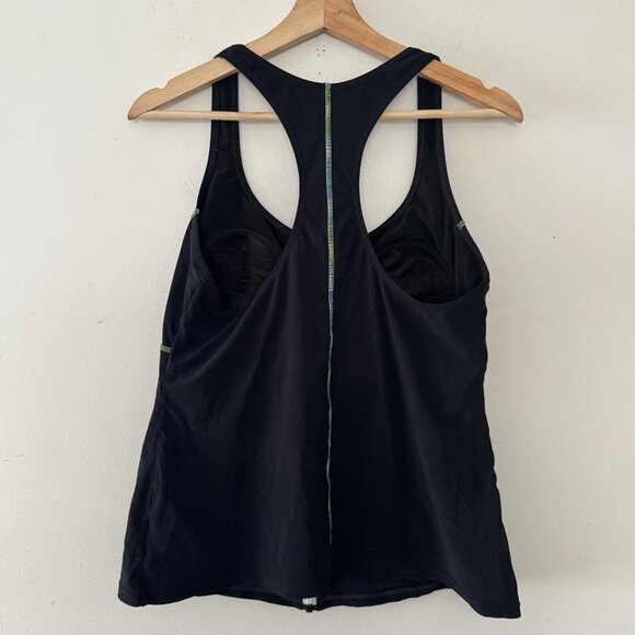 Gottex Profile Sport Black Full Zip Tankini Racerback Swimsuit Bathing Suit 16 - Picture 3 of 11